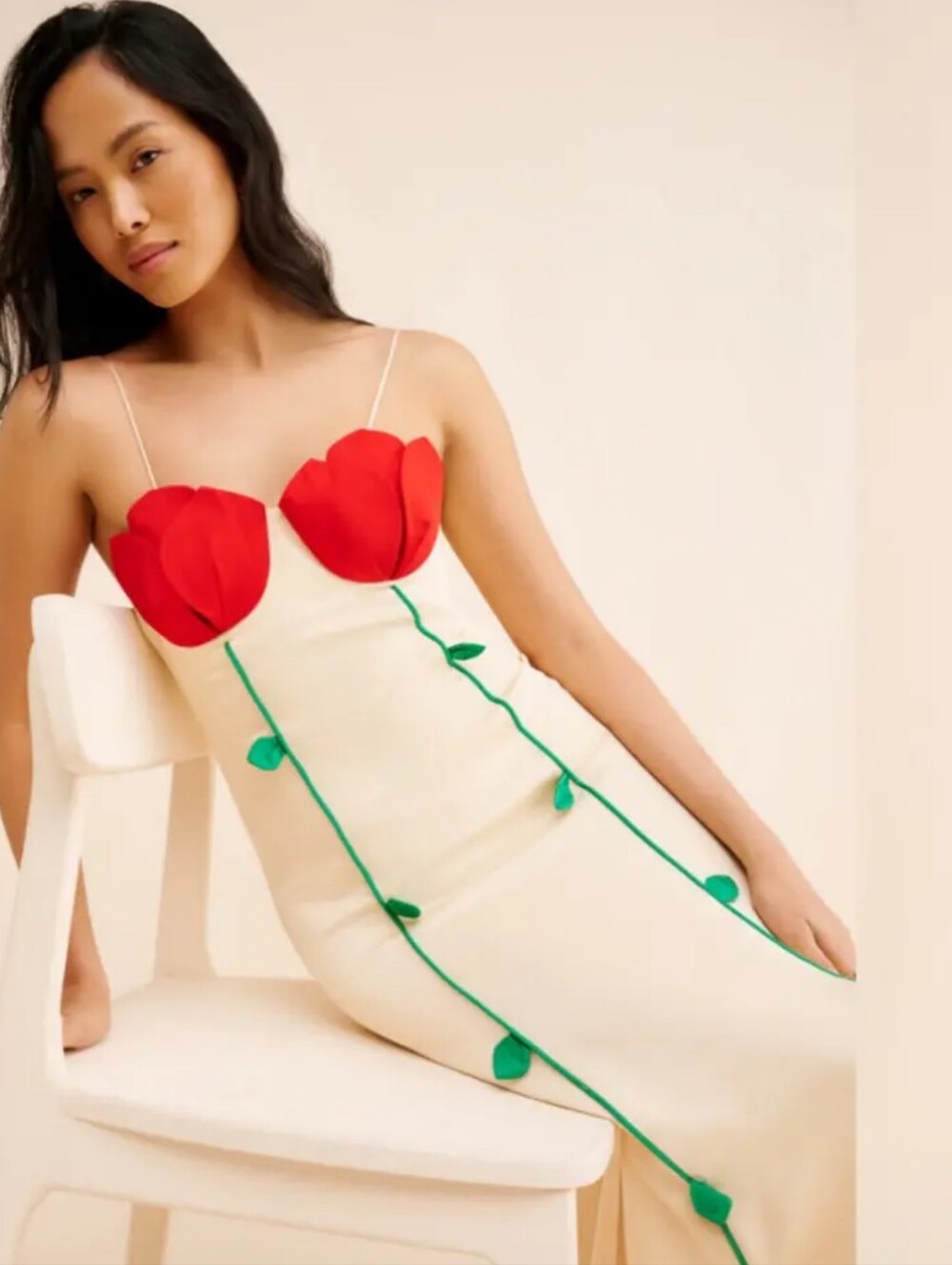 FARM RIO ROSE NWT MULTICOLOR TULIP DETAIL SLEEVELESS MAXI DRESS SZ SMALL